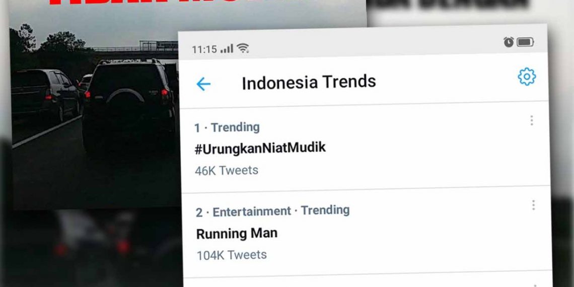 Top Trending Indonesia No. 1 Tagar #UrungkanNiatMudik