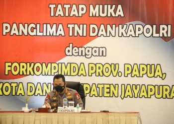 Pimpin Rapat Forkopimda Jayapura, Kapolri Tekankan Kesiapan PON dan Penanganan Covid-19