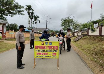 Polsek Air Besar Laksanakan operasi Yustisi dalam rangka Pendisiplinan PPKM Mikro