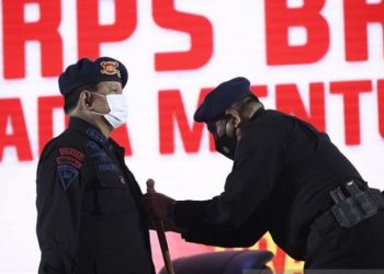Menhan Prabowo Jadi Warga Kehormatan Brimob