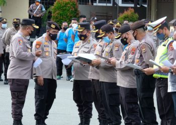 Personel Polda Papua Laksanakan Apel Siaga Dalam Rangka Pengamanan Situasi Kamtibmas di Papua