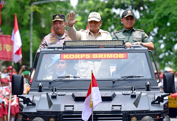 kedatangan Presiden Prabowo di Akademi Kepolisian Semarang