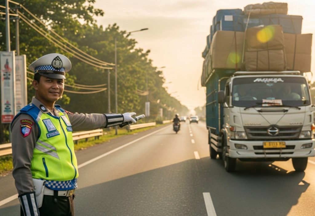 Korlantas Polri mewujudkan Zero Over Dimension Over Load (ODOL) pada 2027 | Generate AI