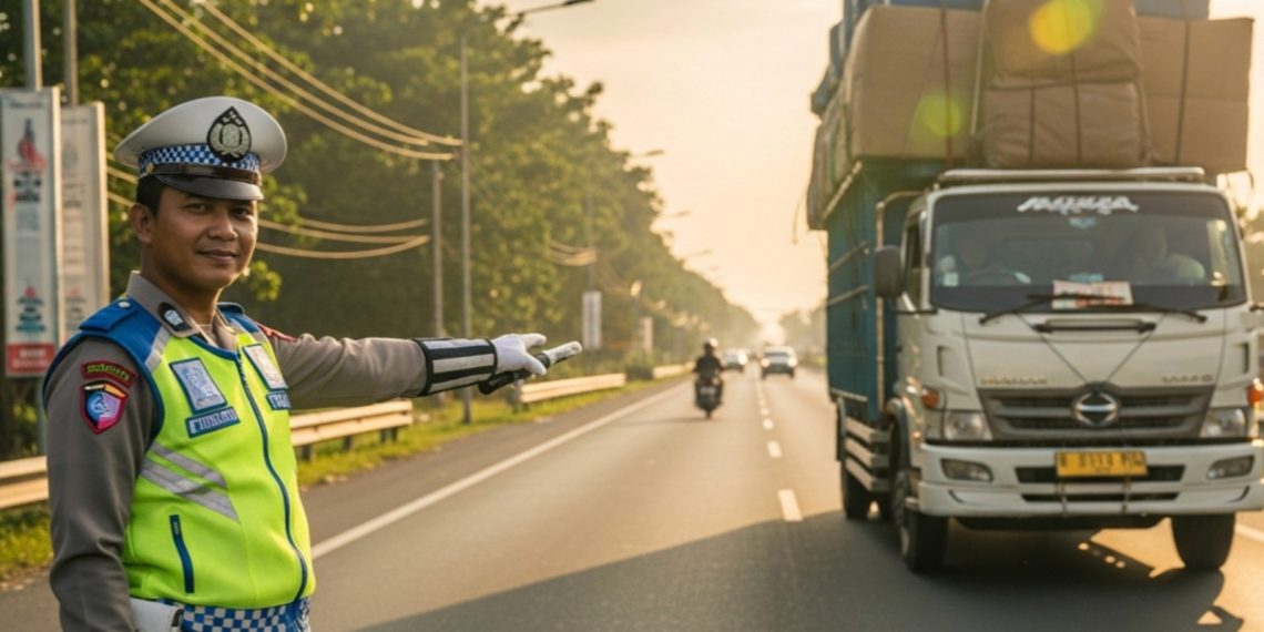Korlantas Polri mewujudkan Zero Over Dimension Over Load (ODOL) pada 2027 | Generate AI